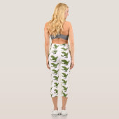 Funny T rex dinosaurier Cartoon Spaß Capri Leggings (Rückseite)