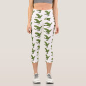 Funny T rex dinosaurier Cartoon Spaß Capri Leggings (Vorderseite)