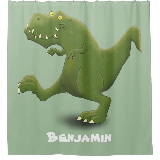 Funny T rex dinosaurier Cartoon Spaß Duschvorhang (Vorderseite)