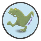 Funny T rex dinosaurier Cartoon Spaß Eishockey Puck (Vorderseite)