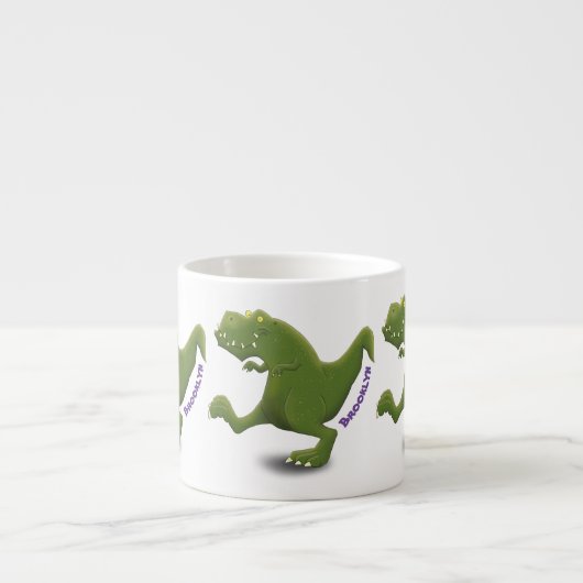 Funny T rex dinosaurier Cartoon Spaß Espressotasse (Vorderseite)