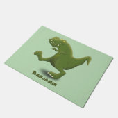Funny T rex dinosaurier Cartoon Spaß Fußmatte (Schrägansicht)