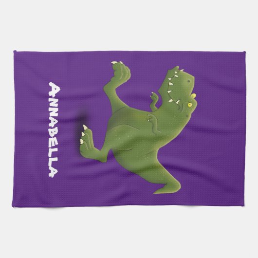 Funny T rex dinosaurier Cartoon Spaß Geschirrtuch (Horizontal)