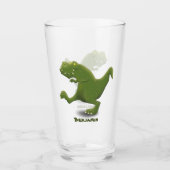 Funny T rex dinosaurier Cartoon Spaß Glas (Vorderseite)
