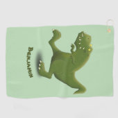 Funny T rex dinosaurier Cartoon Spaß Golfhandtuch (Horizontal)