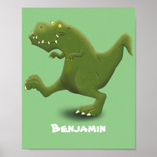 Funny T rex dinosaurier Cartoon Spaß Poster