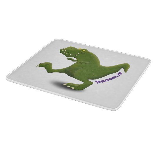 Funny T rex dinosaurier Cartoon Spaß Schneidebrett (Ecke)