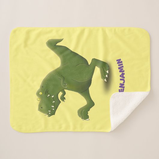 Funny T rex dinosaurier Cartoon Spaß Sherpadecke (Vorderseite (Horizontal))