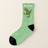 Funny T rex dinosaurier Cartoon Spaß Socken (Links - Außen)