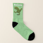 Funny T rex dinosaurier Cartoon Spaß Socken (Links - Innen)