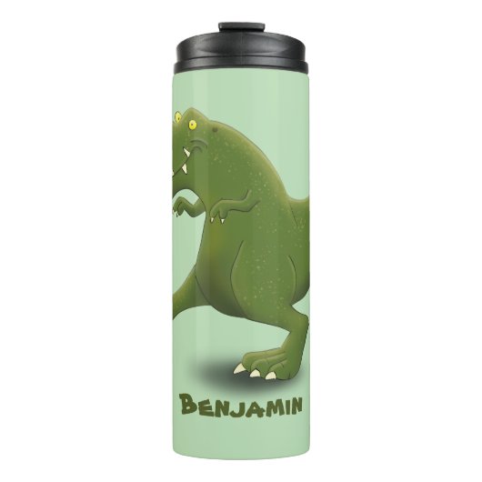 Funny T rex dinosaurier Cartoon Spaß Thermosbecher (Vorderseite)