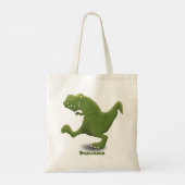 Funny T rex dinosaurier Cartoon Spaß Tragetasche (Rückseite)