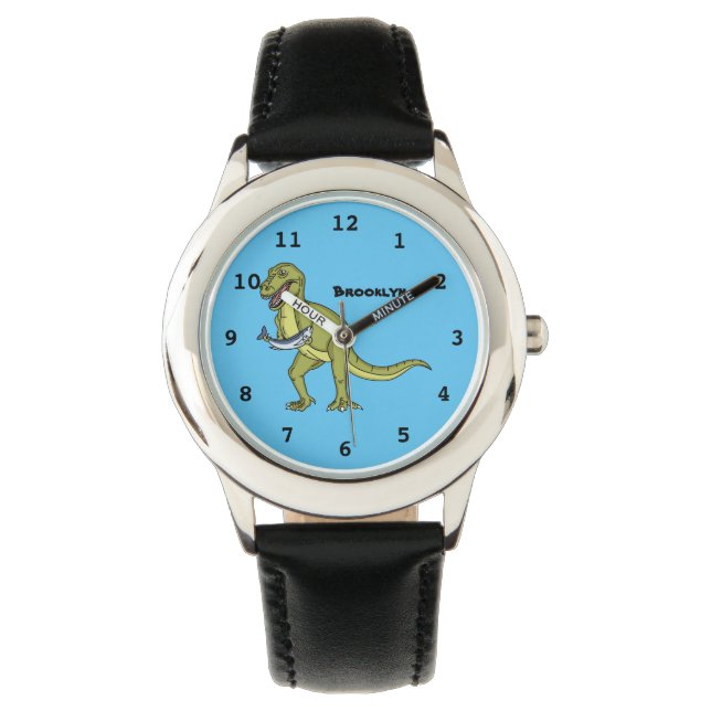 Funny T rex dinosaurier Illustration Armbanduhr (Vorderseite)
