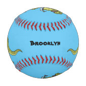 Funny T rex dinosaurier Illustration Baseball (Vorderseite)