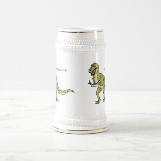 Funny T rex dinosaurier Illustration Bierglas (Mittel)