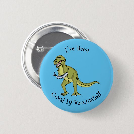Funny T rex dinosaurier Illustration Button (Vorne & Hinten)