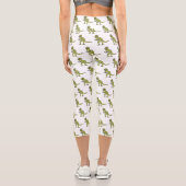 Funny T rex dinosaurier Illustration Capri Leggings (Rückseite)