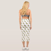 Funny T rex dinosaurier Illustration Capri Leggings (Rückseite)