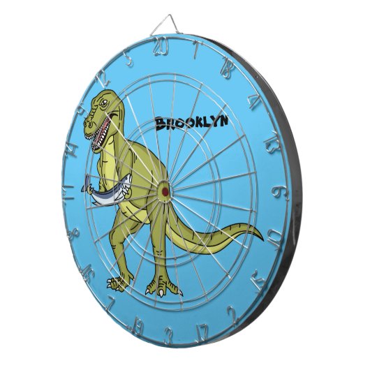 Funny T rex dinosaurier Illustration Dartscheibe (Vorderseite rechts)