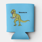 Funny T rex dinosaurier Illustration Dosenkühler (Rückseite)