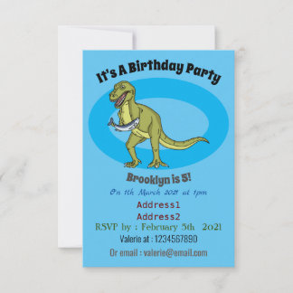Funny T rex dinosaurier Illustration Einladung