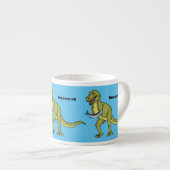 Funny T rex dinosaurier Illustration Espressotasse (Vorderseite Rechts)