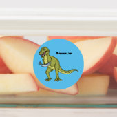 Funny T rex dinosaurier Illustration Etiketten (Befestigt)