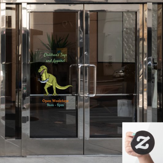 Funny T rex dinosaurier Illustration Fensteraufkleber (Büro Tür)