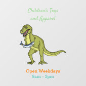 Funny T rex dinosaurier Illustration Fensteraufkleber (Blatt)