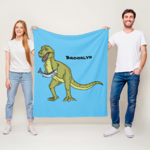 Funny T rex dinosaurier Illustration Fleecedecke