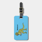 Funny T rex dinosaurier Illustration Gepäckanhänger (Vorderseite vertikal)