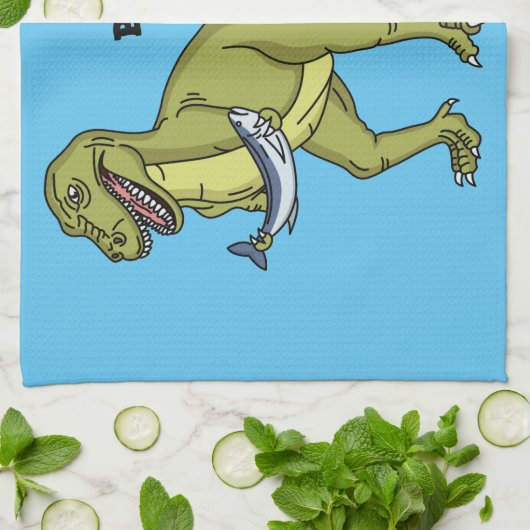 Funny T rex dinosaurier Illustration Geschirrtuch (Gefaltet)