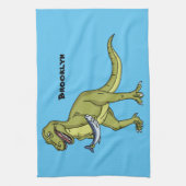 Funny T rex dinosaurier Illustration Geschirrtuch (Vertikal)