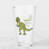Funny T rex dinosaurier Illustration Glas (Rückseite)