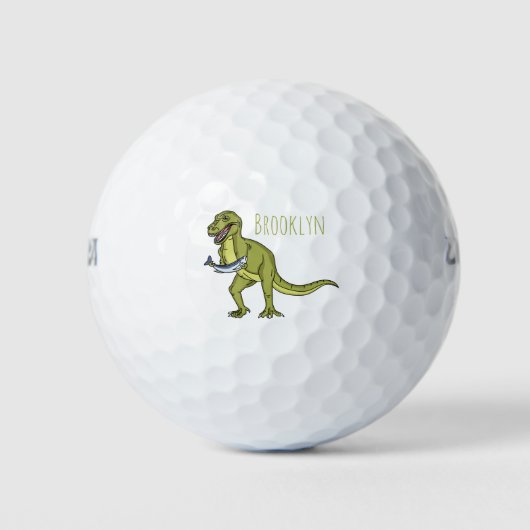 Funny T rex dinosaurier Illustration Golfball (Vorderseite)