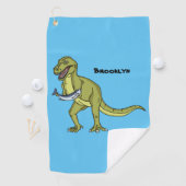 Funny T rex dinosaurier Illustration Golfhandtuch (Insitu)