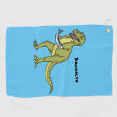 Funny T rex dinosaurier Illustration Golfhandtuch (Horizontal)