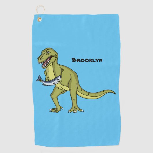 Funny T rex dinosaurier Illustration Golfhandtuch (Vorderseite)