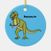 Funny T rex dinosaurier Illustration Keramik Ornament (Vorne)