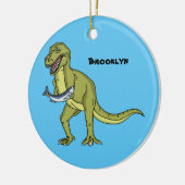 Funny T rex dinosaurier Illustration Keramik Ornament (Links)