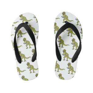 Funny T rex dinosaurier Illustration Kinderbadesandalen