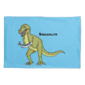 Funny T rex dinosaurier Illustration Kissenbezug (Rückseite)