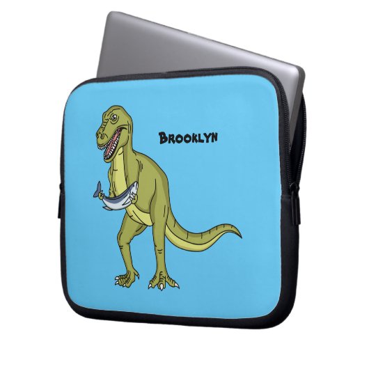 Funny T rex dinosaurier Illustration Laptopschutzhülle (Vorderseite Links)
