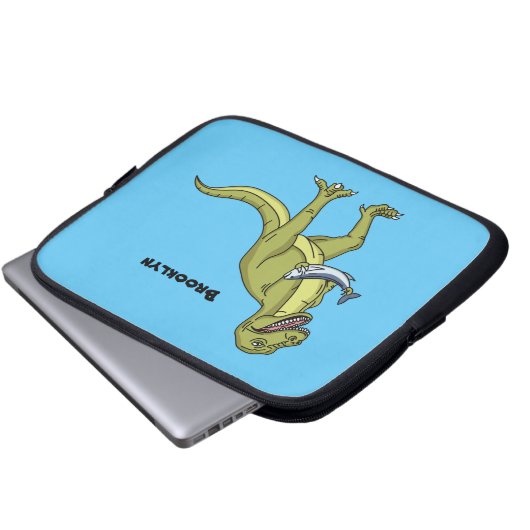 Funny T rex dinosaurier Illustration Laptopschutzhülle (Vorne Knopf)