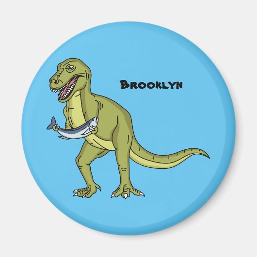 Funny T rex dinosaurier Illustration Magnet (Vorne)