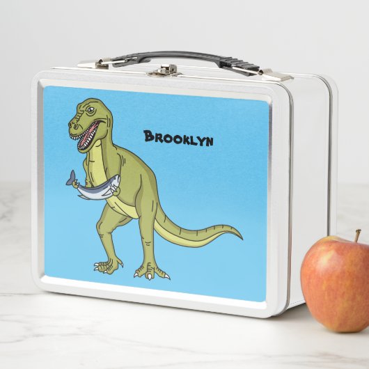 Funny T rex dinosaurier Illustration Metall Brotdose (Beispiel)