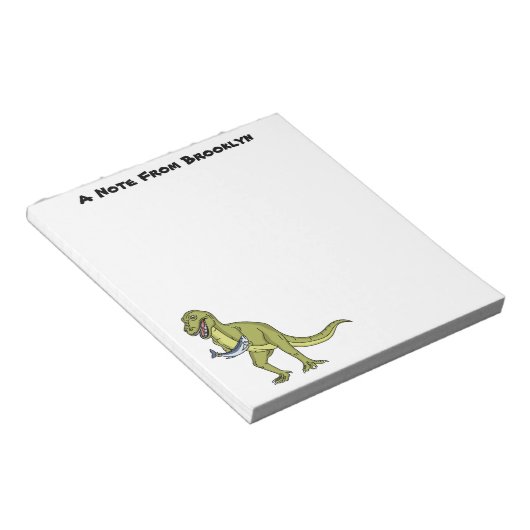 Funny T rex dinosaurier Illustration Notizblock (angewinkelt)