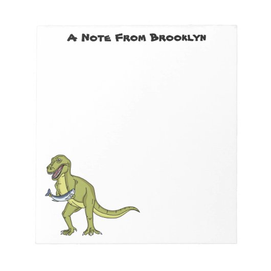 Funny T rex dinosaurier Illustration Notizblock (Vorderseite)