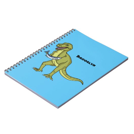 Funny T rex dinosaurier Illustration Notizblock (Linke Seite)