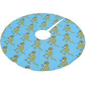 Funny T rex dinosaurier Illustration Polyester Weihnachtsbaumdecke (Schrägansicht)